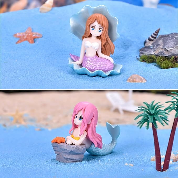 PetzLifeworld Miniature Mermaid Cute Resin Toys for Aquarium Fish Tank Decoration and Desk, Terrarium, Cake and Indoor DIY Decorations