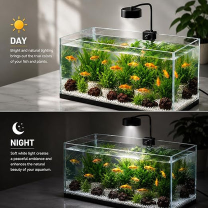 Petzlifeworld Liny WH-570 Aquarium LED Clip Light 8W | White LED Aquarium Lamp for 20–30cm Fish Tanks | AC 220V Energy Efficient Lighting | Easy Clip-On Design for Nano Tanks Aquariums