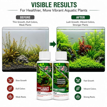 petzlifeworld Aquatic Remedies Aquarium Plants Fertiliser Combo, Plant Health Formula-120ML & Plant Food-120ML