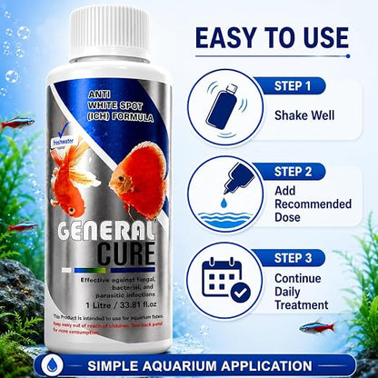Petzlifeworld Aquatic Remedies 1L General Cure Freshwater Fish Care Formula | Safe for All Aquatic Animals