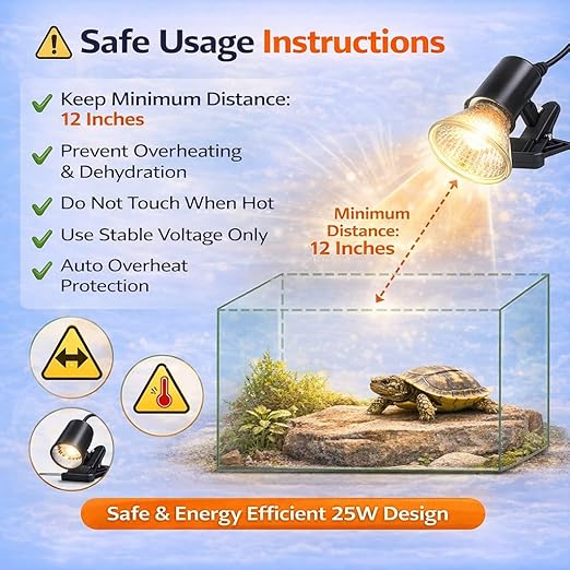 Petzlifeworld  1 Pcs Reptile UVB + UVA Heat Lamp  E27 Base, Basking Light for Turtle Tortoise Lizard Frog Snake, Dual Spectrum UV Light for Calcium Growth & Heating, Terrarium Aquarium Bulb