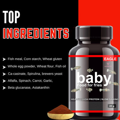 Eagle Baby Food for Fries (2 * 45g) High Nutrition for Faster Growth | Slow Sinking Food