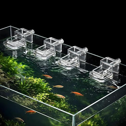 Petzlifeworld Transparent Acrylic Aquarium Cover Brackets with Screw Clamp | Lid Support Clips for Rimless Fish Tanks | Anti-Jump Design | Clear Plastic Mounts for Dividers & Lids (4 Pcs)