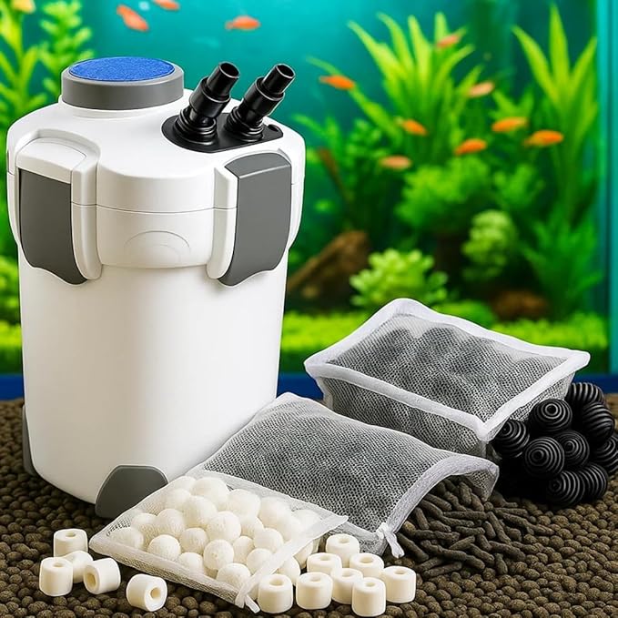 Sunsun (HW-302) Multi Stage External Outside Canister Filter with Filter Media for Aquarium Fish Tank | Suitable for 2.5 Feet Tank to 4 Feet Tank petzlifeworld