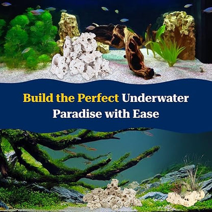 PetzLifeworld Natural White Sansibar Stone – Premium Aquarium Decoration for Marine & Cichlid Fish Tanks