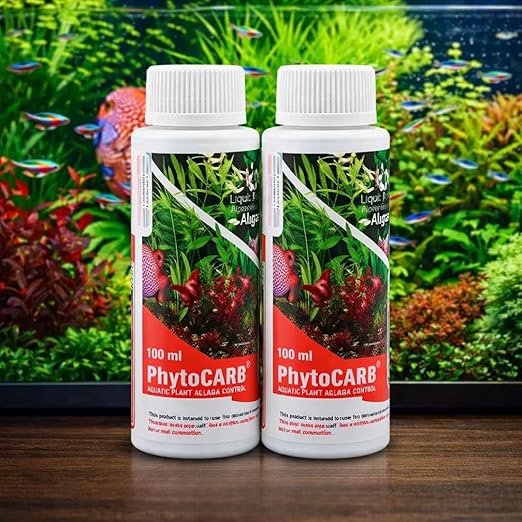 Petzlifeworld Aquatic Remedies 2 PCs Phytocarb (100ml x 2 = 200ml) | Liquid Carbon + Algae Control | CO2 Plus – Algae Minus | Planted Aquarium Fish Tank Supplement