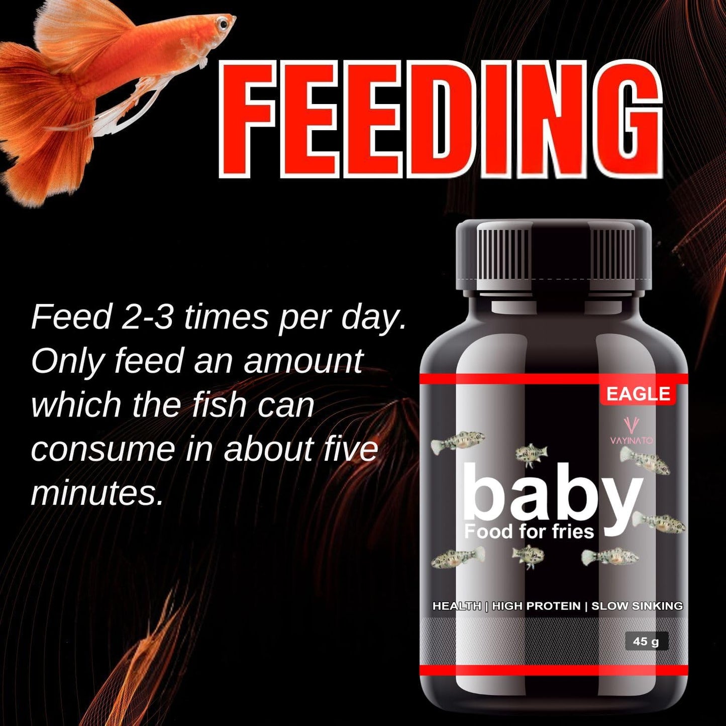 Eagle Baby Food for Fries (2 * 45g) High Nutrition for Faster Growth | Slow Sinking Food