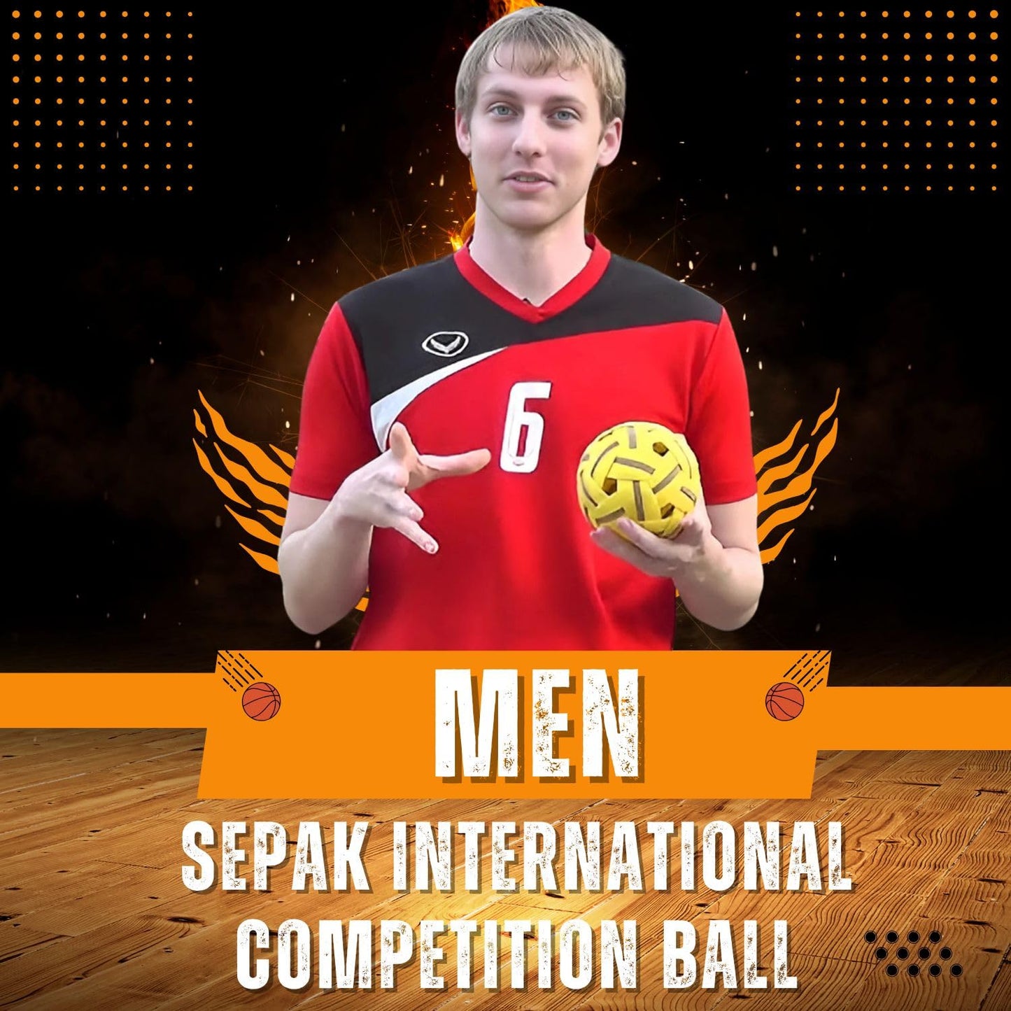 petzlifeworld Marathon MT-908 International Male Competition Sepak Takraw Ball | Rubber Skin Rattan-Style | Durable & Lightweight | Made in Thailand | Official Size for Athletes, Teens & Adults