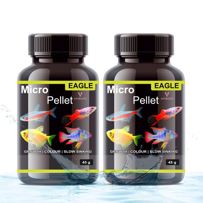 Eagle (Pack of 2 * 45g) Micro Pellet - Slow Sinking Fish Food for Fast Growth & Color