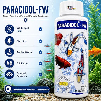 Petzlifeworld Aquatic remedies Paracidol  for Fresh Water Aquarium | Complete Fish Care | Healthy Fish, Healthy Aquarium