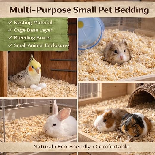 petzlifeworld 200 GRM Wood Shaving for Birds, Hamsters & Small Animals – Natural Pine Bedding | Odor Control | High Absorption | Low Dust | Nesting & Cage Base Material