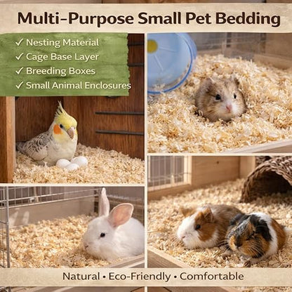 petzlifeworld 200 GRM Wood Shaving for Birds, Hamsters & Small Animals – Natural Pine Bedding | Odor Control | High Absorption | Low Dust | Nesting & Cage Base Material