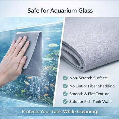 Yee Aquarium Fish Tank Glass Cleaning Cloth – Ultra Absorbent PVA Microfibre Towel, Lint-Free Non-Scratch Cleaner, Quick Dry Reusable Cloth for Crystal Clear Tank Glass
