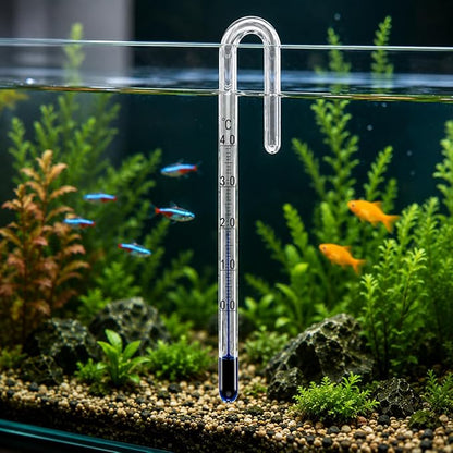 Petzlifeworld Aquarium Fish Tank Hanging Thermometer No Sucker Needed | Accurate Reading