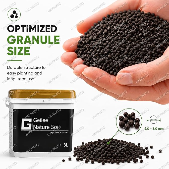 Petzlifeworld Gei-Lee Aqua Soil 8L Premium Shrimp & Planted Aquarium Substrate | pH Stabilizing Technical Soil for Caridina Shrimp | Natural Black Aquascaping Soil for Freshwater Nano Tanks