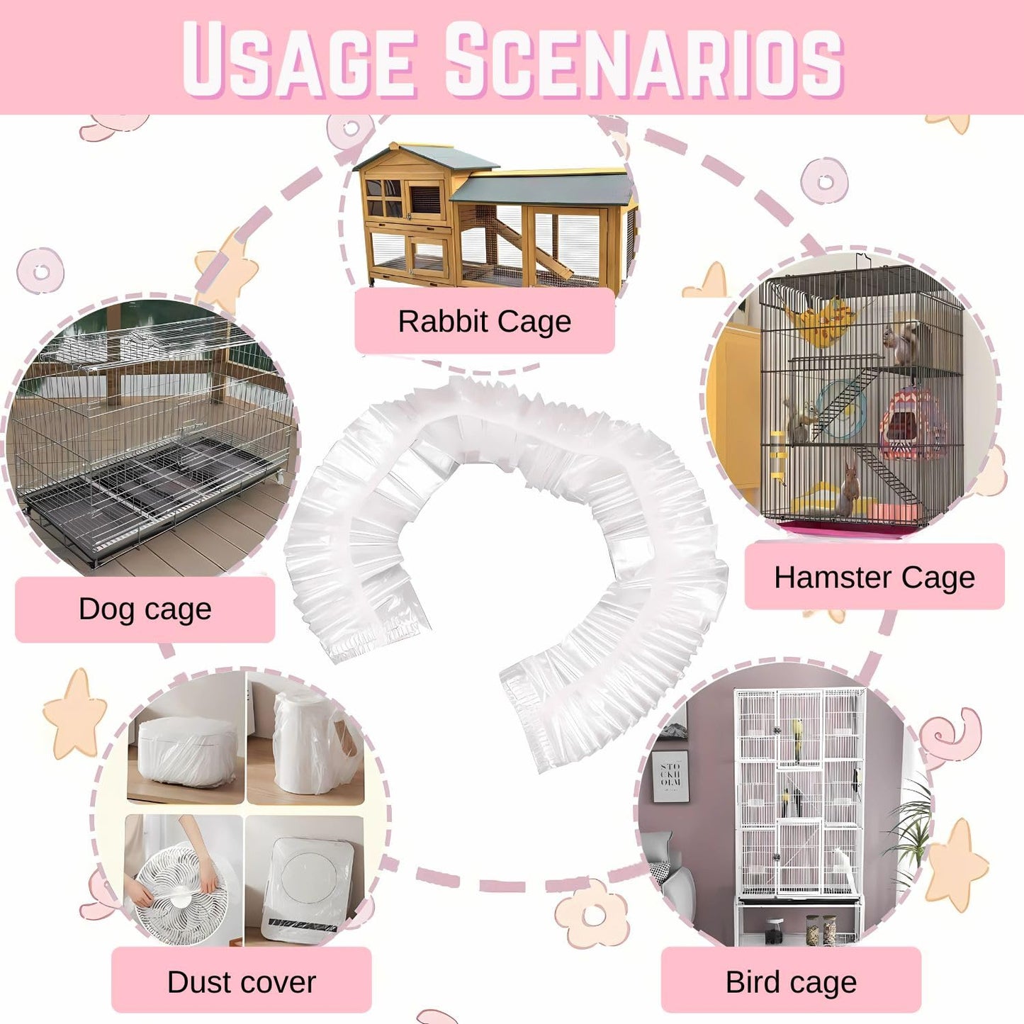 Petzlifeworld Stretchable Pet Cage Disposable Liners For Bunny, Guinea Pig, Hamster, Bird & Small Animals