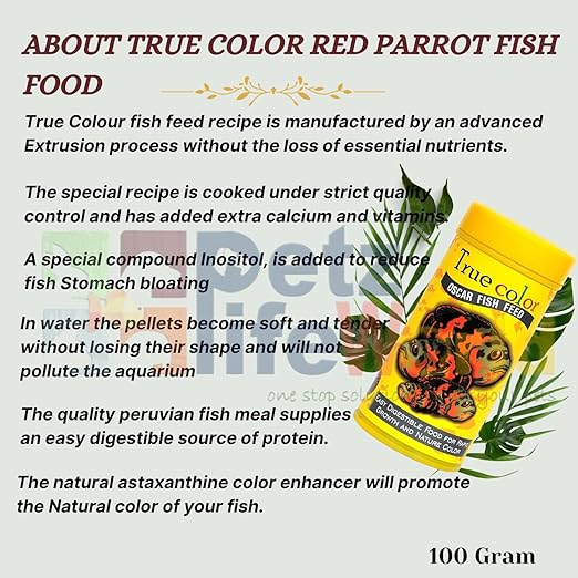 Petzlifeworld Star Farms True Color Oscar Easy Digestible Fish Food,100G For Rapid Growth&Nature Color