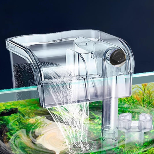 Petzlifeworld CM-160 | 3W | 280L/Hr | Fit for Upto 2 Feet Tank Transparent Hang On Filter without Surface Skimmer