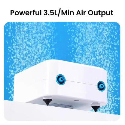 SOBO AQ-004 Aquarium Air Pump – Ultra Silent 2-Way Dual Outlet (2×3.5 L/Min), 4W High Oxygen Air Pump with 3m Tube, 2 Airstones & 2 Check Valve for Fish Tanks