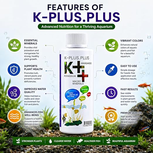 petzlifeworld Aquatic Remedies K++ Aquarium Plant Fertilizer (220ml) | Potassium (K), Manganese (Mn) & Calcium (Ca) Mineral Enrichment for Aquatic Plant Growth | Suitable for Freshwater & Saltwater Aquariums