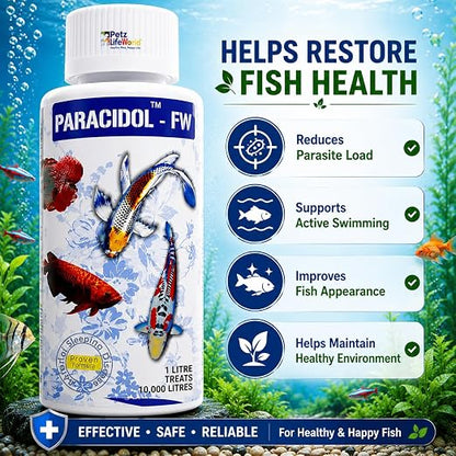 Petzlifeworld Aquatic remedies Paracidol  for Fresh Water Aquarium | Complete Fish Care | Healthy Fish, Healthy Aquarium
