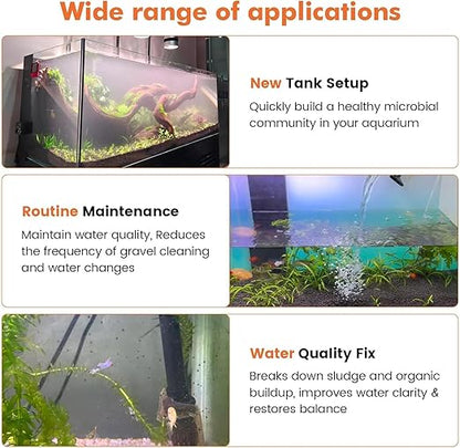 Ocean Free Super Battle Bacteria  – High Concentrated Beneficial Bacteria for Saltwater and Fresh Water Aquarium & Pond, Sludge & Odor Reduction and Makes Crystal Clear Aquarium