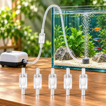 Petzlifeworld White Transparent Aquarium Check Valve – One-Way Non-Return Air Valve for Fish Tank Air Pump, Fits 3/16-Inch Airline Tubing