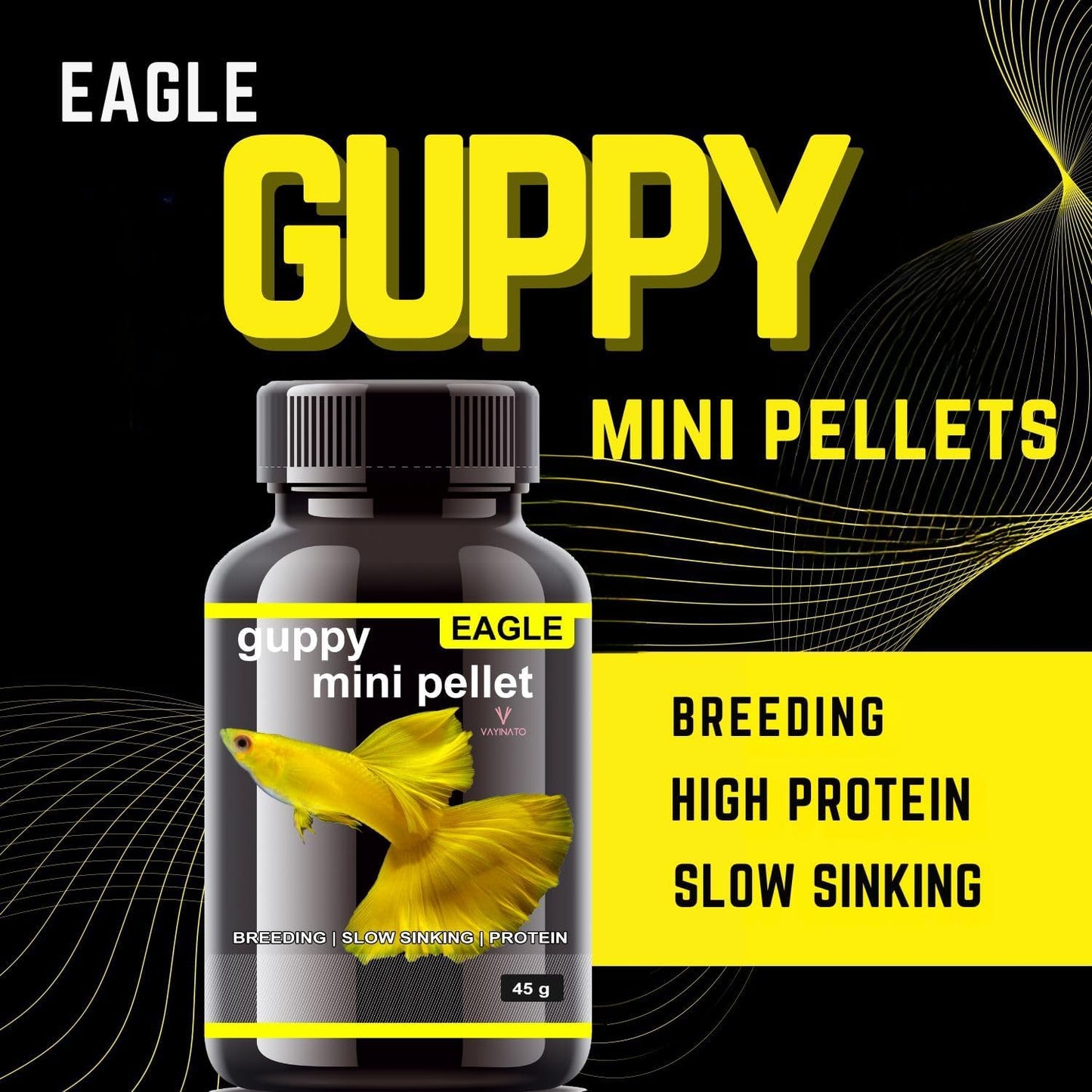 Eagle Guppy Fish Food Combo (Guppy Flake 100ml + Mini Pellet 45g)