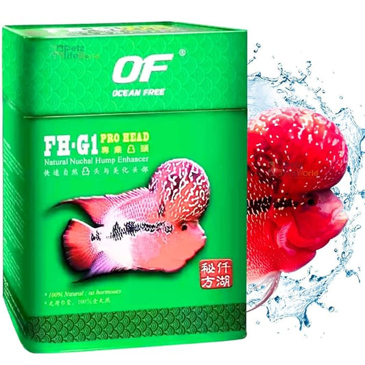 Ocean Free FH-G1 Pro Head (Original) Flowerhorn Fish Food, 120G | Natural Nuchal Hump Enhancer