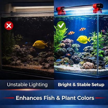 Petzlifeworld  Universal Aquarium Light Clip Holder, LED Tube Mount Brackets for Fish Tank, Durable Plastic Clamp for Aquarium Lighting Support (Red)