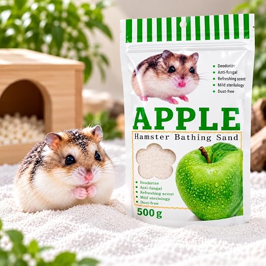 Petzlifeworld Scented Hamster Bath Sand 500g – Rose, Lavender, Green Apple & Lemon