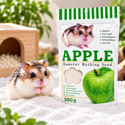Petzlifeworld Scented Hamster Bath Sand 500g – Rose, Lavender, Green Apple & Lemon