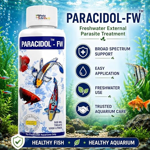 Petzlifeworld Aquatic remedies Paracidol  for Fresh Water Aquarium | Complete Fish Care | Healthy Fish, Healthy Aquarium