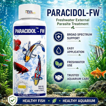 Petzlifeworld Aquatic remedies Paracidol  for Fresh Water Aquarium | Complete Fish Care | Healthy Fish, Healthy Aquarium