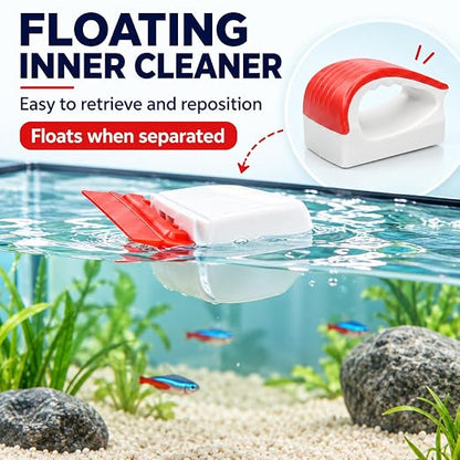 Petzlifeworld BL-M6 Mini Magnetic Aquarium Glass Cleaner – Red with  White