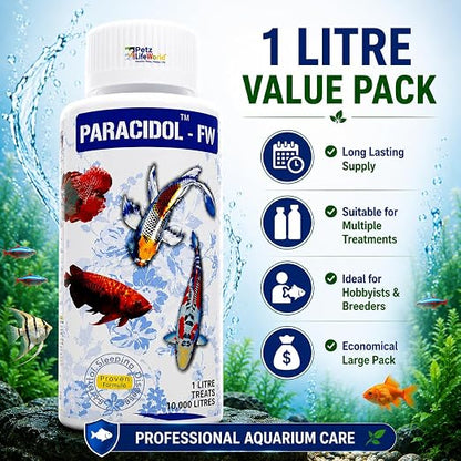 Petzlifeworld Aquatic remedies Paracidol  for Fresh Water Aquarium | Complete Fish Care | Healthy Fish, Healthy Aquarium