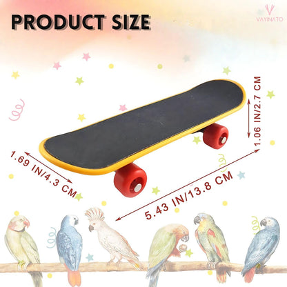 Petzlifeworld Bird Toys Parrot Toys Funny Intelligence Skateboard Toy Stand Perch Toy for Parakeet Cocktails Bird Training Accessories