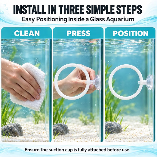 Petzlifeworld Aquarium Fish Training Ring 4cm Dia with Suction Cup | Interactive Swimming Hoop & Obstacle Course Toy for Betta, Guppy & Small Fish