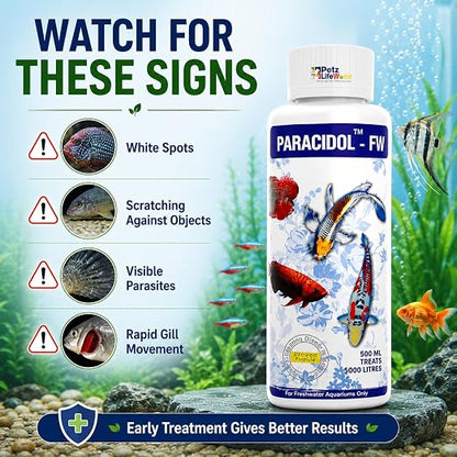 Petzlifeworld Aquatic remedies Paracidol  for Fresh Water Aquarium | Complete Fish Care | Healthy Fish, Healthy Aquarium