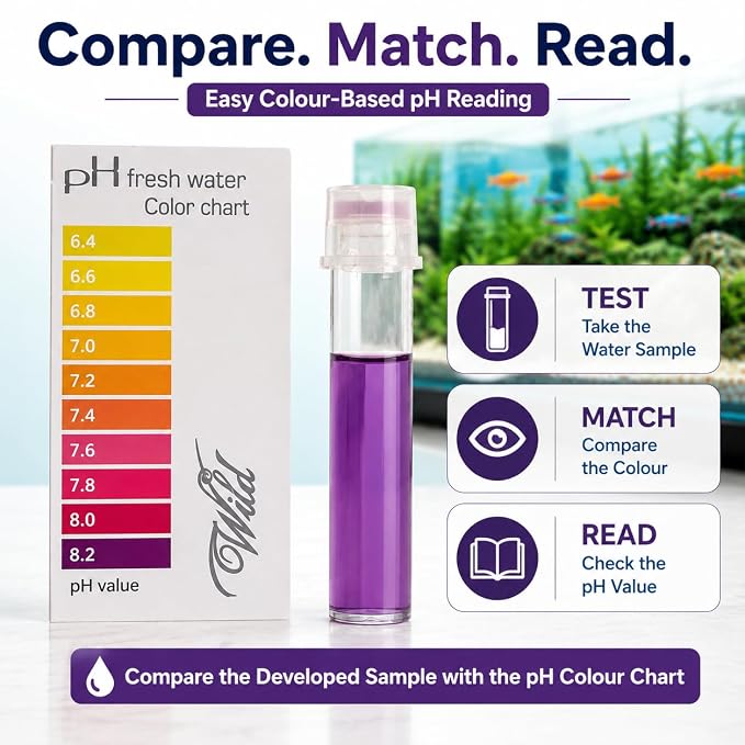 Petzlifeworld Aquatic Remedies Aquatic Remedies Wild pH Fresh Water Test Kit | 50 Tests | Colour Comparison Water Testing Kit for Aquarium, Swimming Pool, Tap, Drinking & Industrial Water