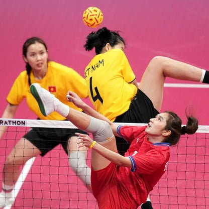 petzlifeworld Marathon MT-201J Competition General Sepak Takraw Ball for Women | Lightweight Rattan-Style Plastic Ball | Durable & Safe for Indoor/Outdoor Play | Made in Thailand