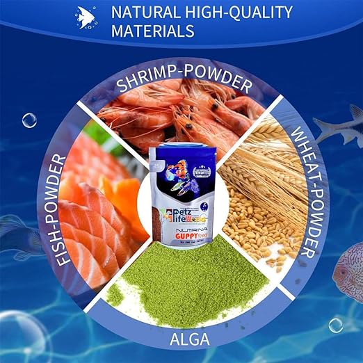 petzlifeworld WA Nutrina Guppy Slow Sinking Granules Fish Food, 25G  by Petzlifeworld