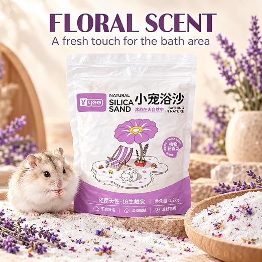 Petzlifeworld 1.2Kg Natural Silica Bath Sand for Hamster | Odor-Control Grooming Sand for Hamsters, Guinea Pigs, Gerbils & Chinchillas | Clean, Safe & Mess-Free Bathing