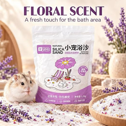 Petzlifeworld 1.2Kg Natural Silica Bath Sand for Hamster | Odor-Control Grooming Sand for Hamsters, Guinea Pigs, Gerbils & Chinchillas | Clean, Safe & Mess-Free Bathing