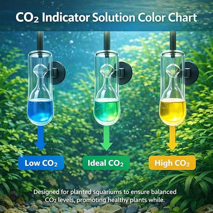 PetzLifeworld CO₂ Indicator Solution 15ml  – Accurate CO₂ Level Test Liquid for Aquarium Glass Drop Checker