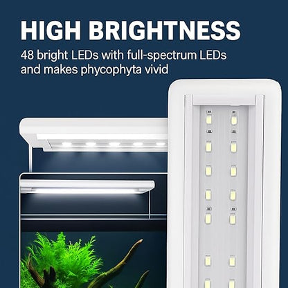 PETZLIFEWORLD 800 Series 33W LED Aquarium Light – Full Spectrum (WRGB) High Brightness, Extendable Brackets (75–85cm), Energy-Saving Fish Tank Lighting for Freshwater & Saltwater Plants