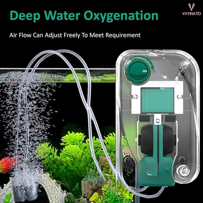 SOBO Transparent Large Volume Quiet air Pump with Adjustable Flow Control Vale for Aquarium Fish Tank | Super Silent Design