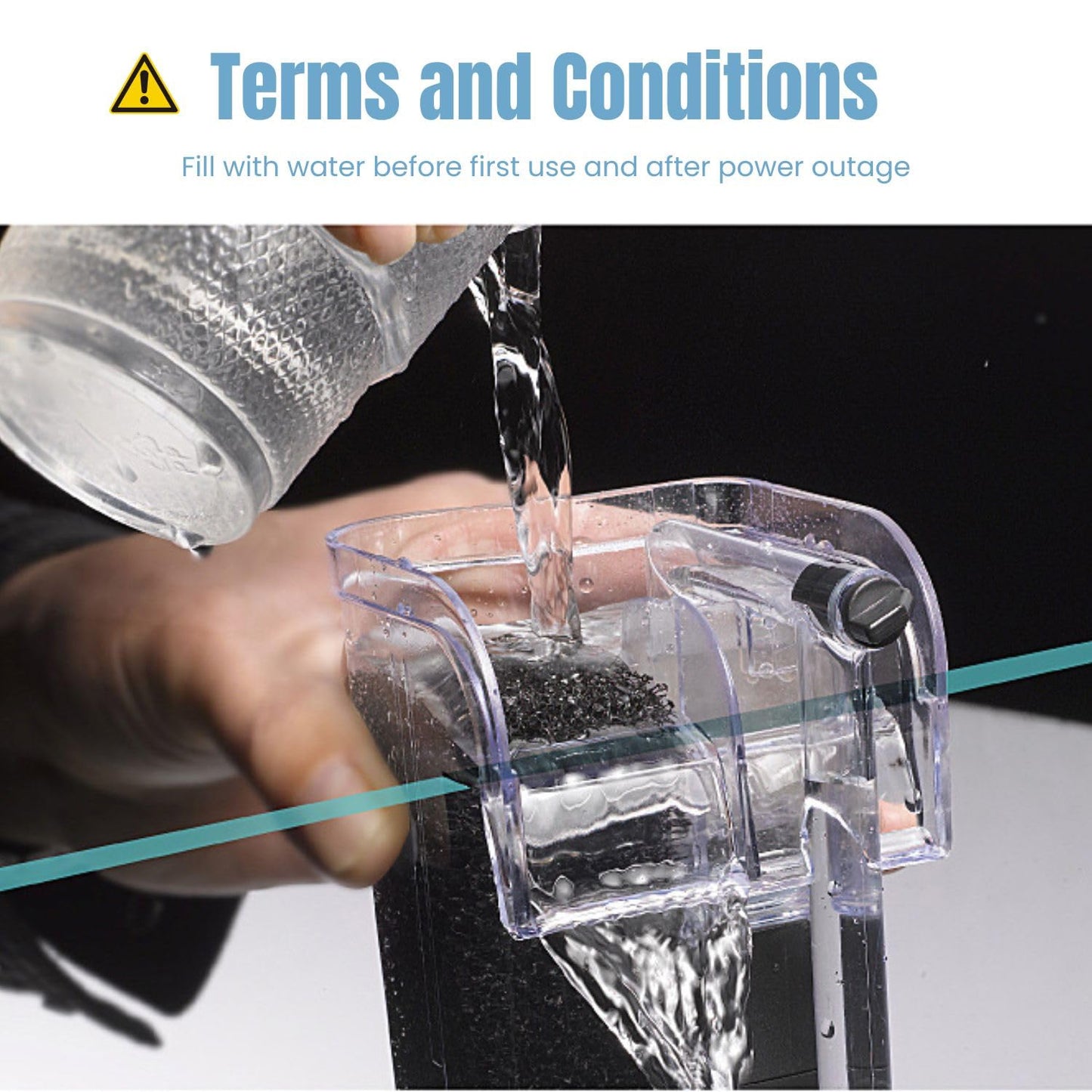 Petzlifeworld CM-160 | 3W | 280L/Hr | Fit for Upto 2 Feet Tank Transparent Hang On Filter without Surface Skimmer