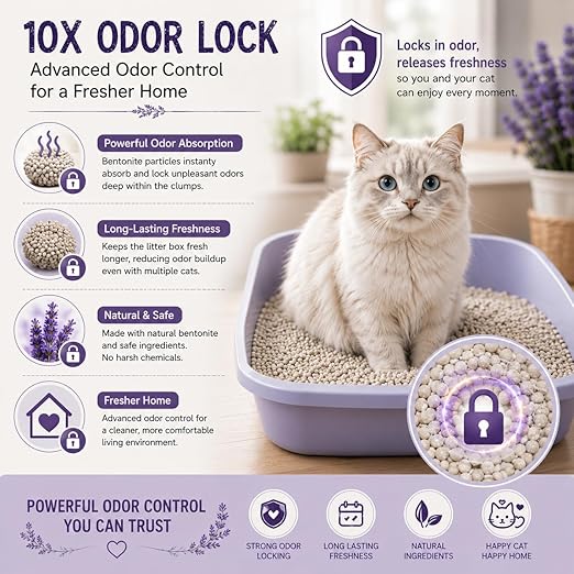 petzlifeworld Bella & Molly’s Fresh Bentonite Cat Litter 5L | 3-Second Fast Clumping | 99.9% Dust-Free | 10X Odor Lock | Long-Lasting Freshness