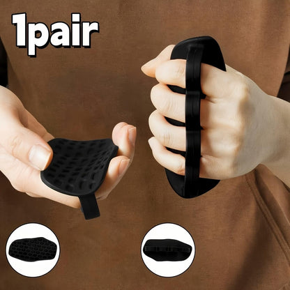 Petzlifeworld Anti-Slip Rubber Gym Workout Grips for Weight Lifting – Palm Protection Deadlift Grip Pads for Barbell, Dumbbell & Pull Ups – Ergonomic Finger Loop Lifting Grips for Men & Women (Black)